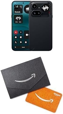 Nothing Phone (4a) Pro Cell Phone 2026 (Black, 8+128GB) with 6.83" 144Hz AMOLED Display, Triple-Lens Camera & Amazon.com Gift Card Bundle : Cell Phones & Accessories