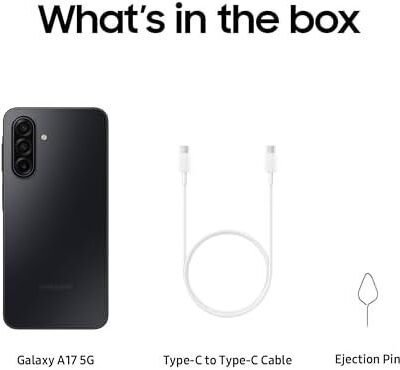 Samsung Galaxy A17 5G Smart Phone, 128GB, Large AMOLED, High-Res Camera, Durable Design, Super Fast Charging, Expandable Storage, Circle to Search, 2025, US 1 Yr Manufacturer Warranty, Black : Cell Phones & Accessories
