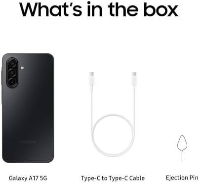 Samsung Galaxy A17 5G Smart Phone, 128GB, Large AMOLED, High-Res Camera, Durable Design, Super Fast Charging, Expandable Storage, Circle to Search, 2025, US 1 Yr Manufacturer Warranty, Black : Cell Phones & Accessories