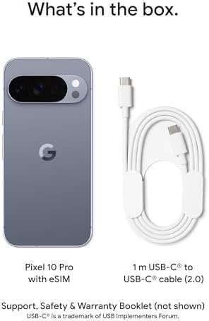 Google Pixel 10 Pro XL - Unlocked Android Smartphone - Gemini AI Assistant, Triple Rear Camera System, Fast-Charging 24+ Hour Battery, and 6.8" Super Actua Display - Obsidian - 512 GB (2025 Model) : Cell Phones & Accessories