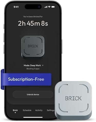 The Brick Phone Access Blocker Device - Subscription-Free Phone Lock, Limits Smartphone Access, Reduces Screen Time & Improves Focus - High-Grade Magnet & Anti-Slip Silicone : Cell Phones & Accessories