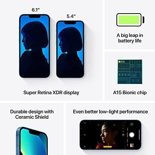 Apple iPhone 13 (128GB, Blue) [Locked] + Carrier Subscription : Cell Phones & Accessories