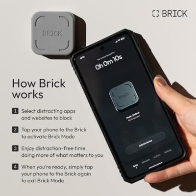 The Brick Phone Access Blocker Device - Subscription-Free Phone Lock, Limits Smartphone Access, Reduces Screen Time & Improves Focus - High-Grade Magnet & Anti-Slip Silicone : Cell Phones & Accessories