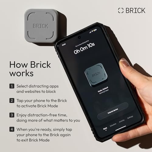 The Brick Phone Access Blocker Device - Subscription-Free Phone Lock, Limits Smartphone Access, Reduces Screen Time & Improves Focus - High-Grade Magnet & Anti-Slip Silicone : Cell Phones & Accessories