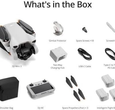 DJI Mini 3 Fly More Combo (DJI RC), Drones with Camera for Adults 4K, 3 Batteries for 114-min Flight Time, Vertical Shooting, 32800ft (10km) Video Transmission, Lightweight Mini Drone for Beginners : Toys & Games