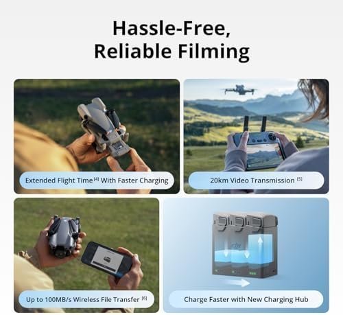 DJI Mini 5 Pro Fly More Combo Plus with DJI RC 2, Drone with Camera, 1-Inch CMOS, 4K Drone for Beginners, Obstacle Sensing, ActiveTrack 360°, 225° Gimbal Rotation, Extended Battery Life : Toys & Games