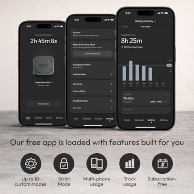 The Brick Phone Access Blocker Device - Subscription-Free Phone Lock, Limits Smartphone Access, Reduces Screen Time & Improves Focus - High-Grade Magnet & Anti-Slip Silicone : Cell Phones & Accessories