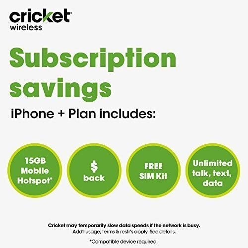 Apple iPhone 11 [256GB, Black] + Carrier Subscription [Cricket Wireless] : Cell Phones & Accessories