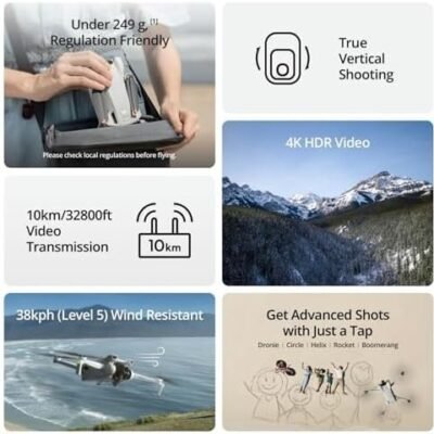 DJI Mini 3 Fly More Combo (DJI RC), Drones with Camera for Adults 4K, 3 Batteries for 114-min Flight Time, Vertical Shooting, 32800ft (10km) Video Transmission, Lightweight Mini Drone for Beginners : Toys & Games